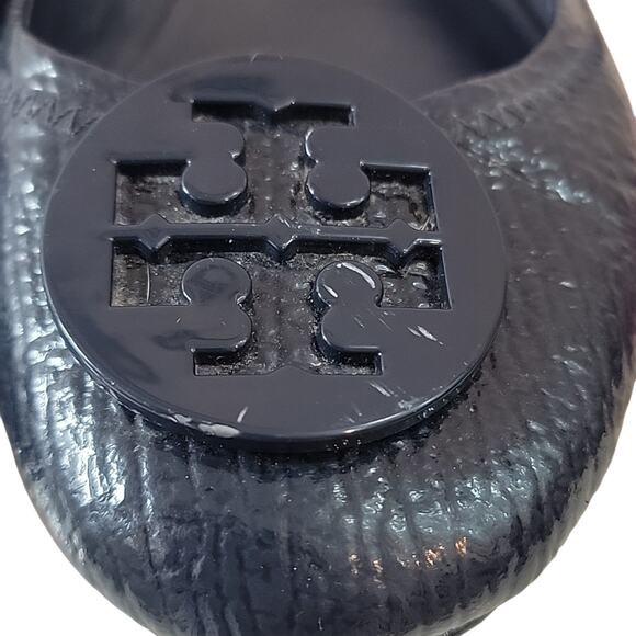 Tory Burch Minnie Patent Leather Travel Ballet Flats, Tory Navy, 9.5 - Picture 7 of 10